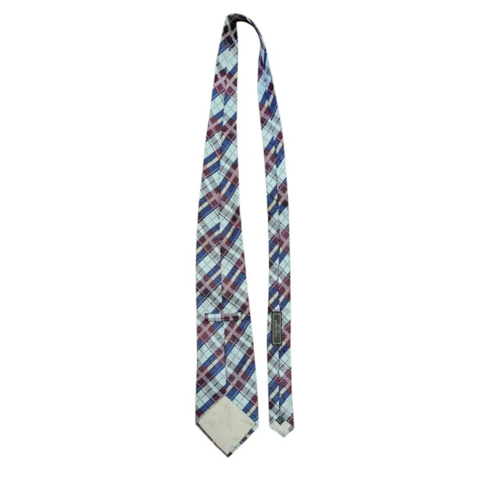 Paul Stuart 100% Silk (Men's)  Plaid  Multi-Color  Tie Hand Made  In The US